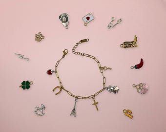 Bracelet à breloques personnalisé à créer soi-même - Cadeau bijoux personnalisés