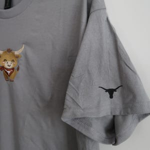 Cute Longhorn Embroidered T-Shirt | Western Cowboy Graphic Tee | Texas Rodeo Cow Print Shirt | Unisex Country Style Top
