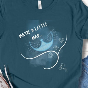 Mad Hatter Inspired T-Shirt, Cheshire Cat Tee, Alice in Wonderland Gift