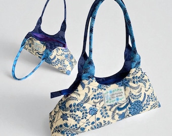 Molde para costura de bolsa acolchoada, instruções em PDF, bolsa de ombro patchwork com zíper - A BOLSA BOCA DE BOCA