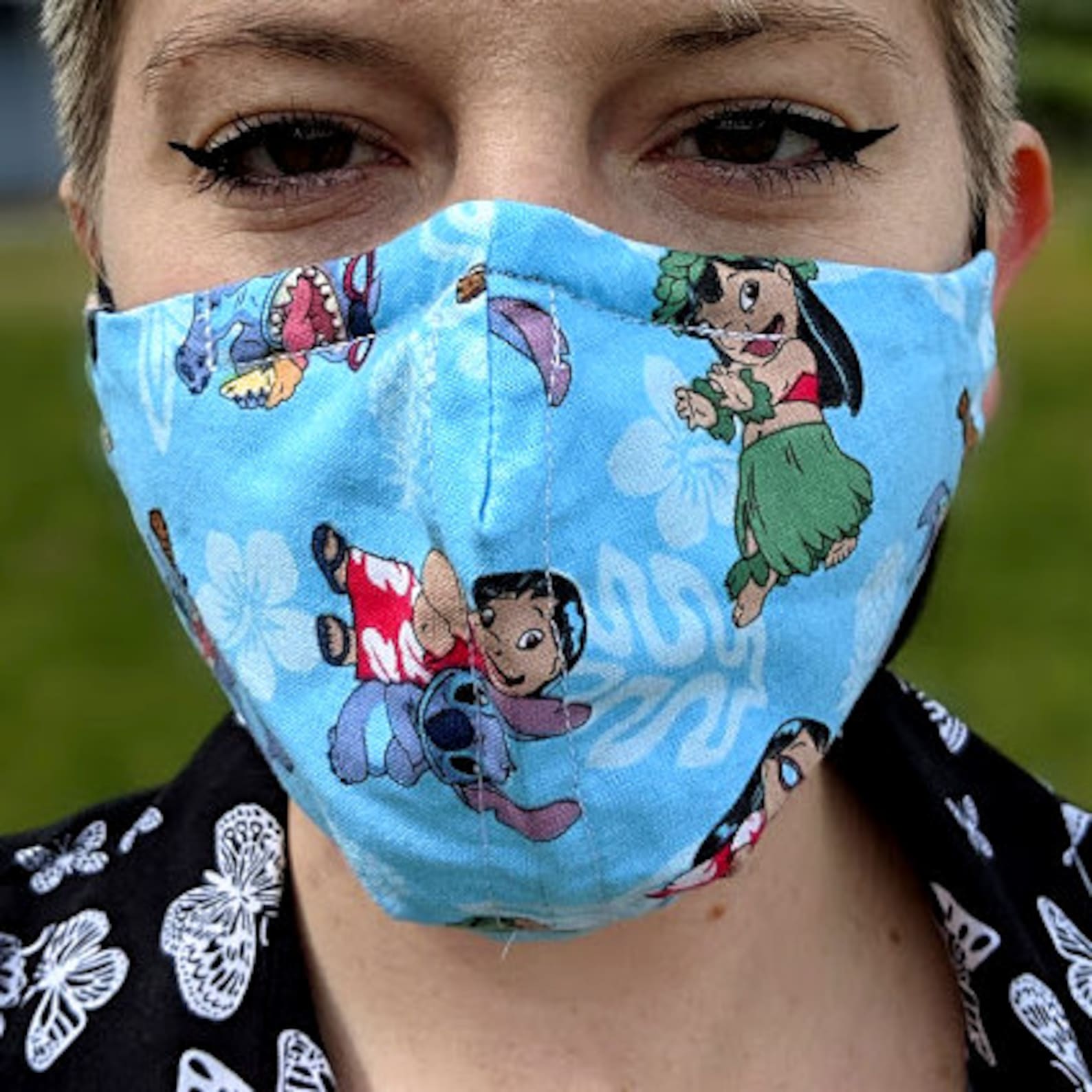 Adult Lilo & Stitch Face Mask With Nose Wire Etsy