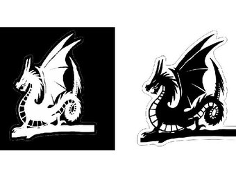 Dragon on The Branch Silhouette Car Sticker, Mystical Car Decoration, Dragon Automotive Graphic Window Vinyl Sticker,1PC