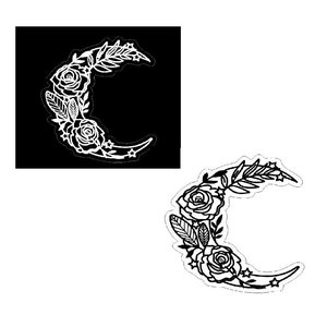Maanbloem autosticker, maanbloesem vinyl raamvoertuig, Dreaming Beautiful Flower Moon, waterdicht, weerbestendig, 1 st
