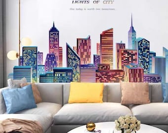 Wall Fabric Famous City Sao Paulo Wall Decal Vinyl Decal Removable and Reusable FamousCityUScolor096ET