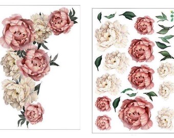 Wall Fabric Floral Bouquet Flower Wall Decal Vinyl Decal Removable and Reusable FloralBouquetsUScolor008ET