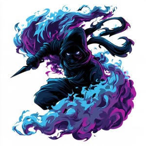 Cyber Ninja Vinyl Car Decal, Japanese Anime Mecha Samurai Window Sticker, Waterproof JDM Bumper Decal for Truck Laptop Water Bottle