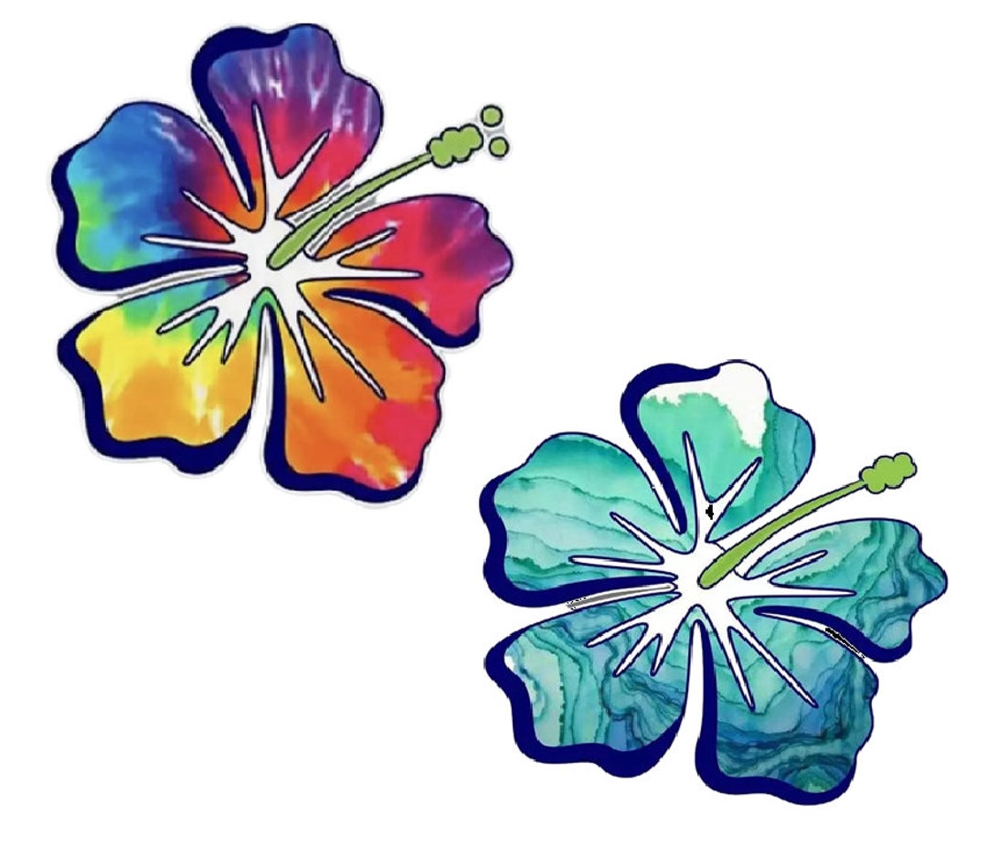 Hibiscus Tropical Flower Stickers Decal for Car, Large Hawaiian Flower