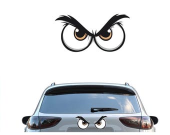 Calcomanías para faros delanteros con ojos adorables (1 par), divertidas calcomanías para parachoques de camioneta, carrocería, ventana, pegatinas decorativas de anime 3D, calcomanías redondas (2 unidades)