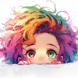 Peeking Anime Girls Car Decal. Waterproof Kawaii Cute Stickers for Car, Truck, SUV, Motocycle, Bike, Tumbler and Laptop. Auto decoration