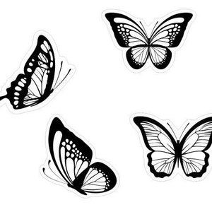 4 Butterfly Transparent Decals, Spring and Summer, nautre Sticker, Joy and Happiness scidence Education