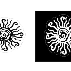 Sun Car Decal Sticker Tribal  Aestetic Mandala Sun Decal, Symbolic meaning for Sun and Moon on Window, Trunck, Bumper, Rear, 4x4inch