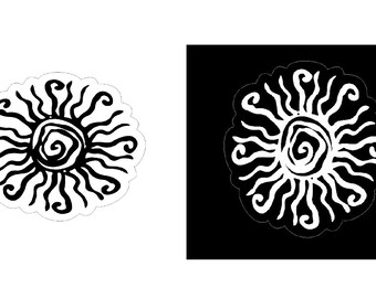 Calcomanía para auto con diseño de mandala tribal y luna, con el símbolo del sol y la luna, ideal para ventanas, maleteros, parachoques y parte trasera, 4 x 4 pulgadas.
