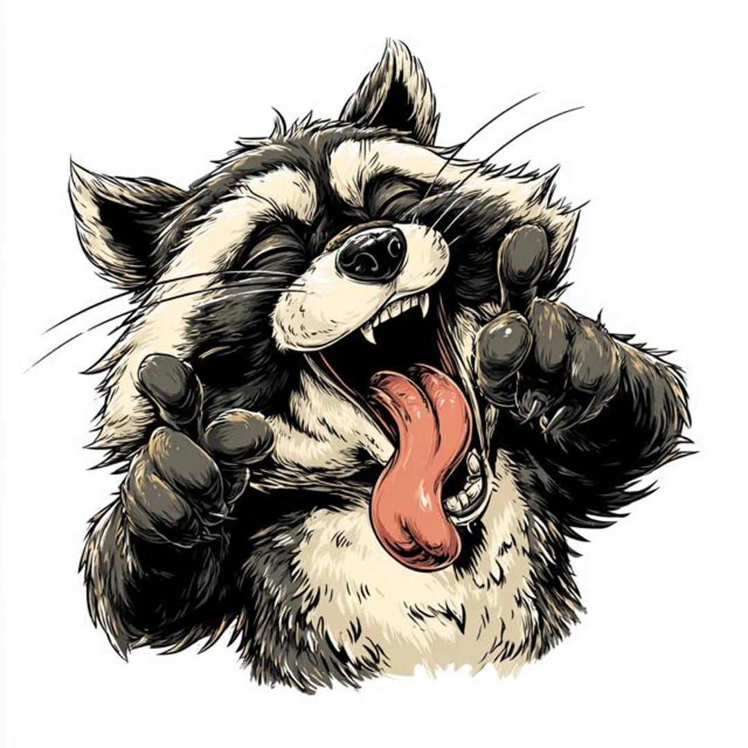 Cute Crazy Raccoon Tongue Out Car Decal – Waterproof Vinyl Funny Animal ...