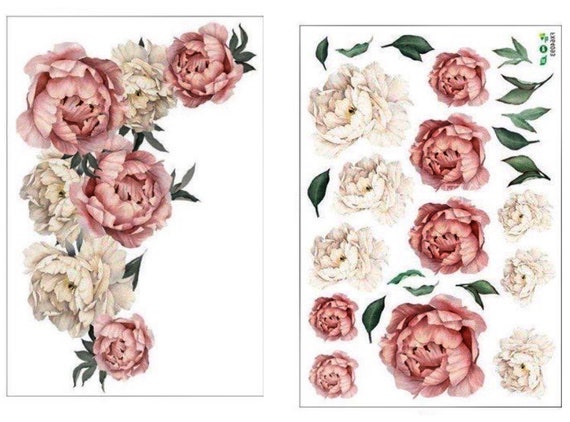 Large Peony Rose Flower Art Wall Sticker Living Room Home Background DIY Decal C Large Peony Rose Flower Art Wall Sticker Living Room Home Background DIY Decal C
