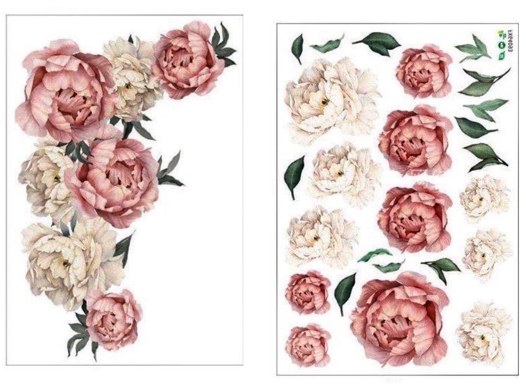 Peony Flowers Wall Decals Living Room Peony Flower Wall Etsy