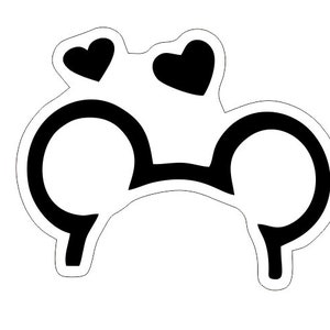 Cartoon Black Mouse Shape Sticker, Classic Retro Character Mouse, Fantasy Character Shape, Iconic Rodent, Mouse Ear Shape for Car