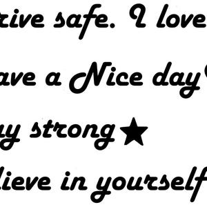 4PCS You Look Good, Smile, Rearview Mirror Decals for Cars. Drive Safe, Have a Good Day, Believe in Yourself, Motivational Quote Decal Women