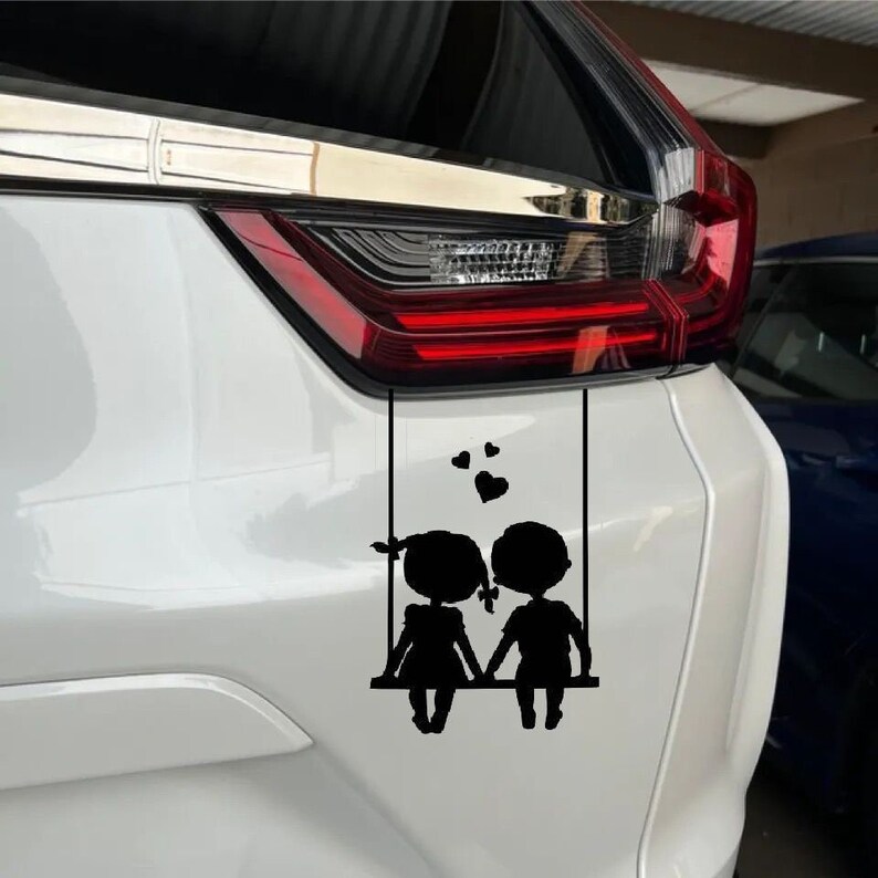 Cute Kids on Swing Car Decal Silhouette Decal With Cute Etsy