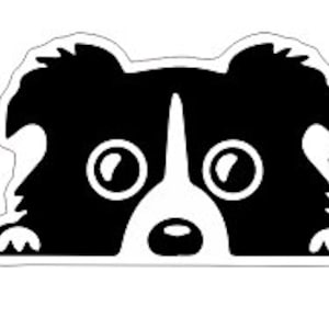 Dog Peeking Decal, Vinyl Dog Face Sticker for Car, Car Window Decal with Pet Peeking Adhesive Dog Decal Black and White, 1 PC