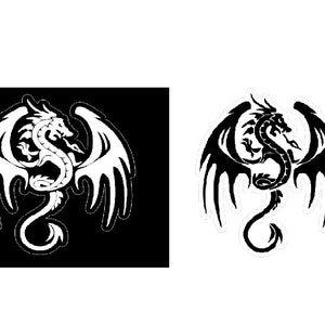 Dragon Car Decal Vinyl Window Bumper Laptop Car Emblem Graphic Silhouette Decal, 6x5inch, 1PC