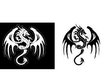 Dragon Car Decal Vinyl Window Bumper Laptop Car Emblem Graphic Silhouette Decal, 6x5inch, 1PC