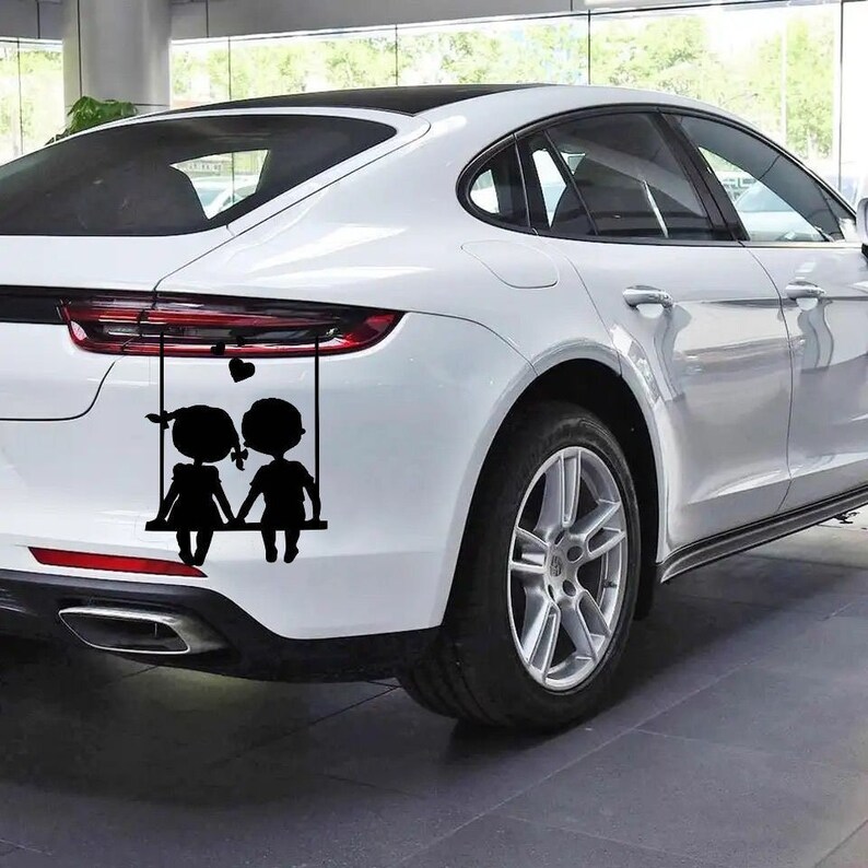 Cute Kids on Swing Car Decal Silhouette Decal With Cute Etsy