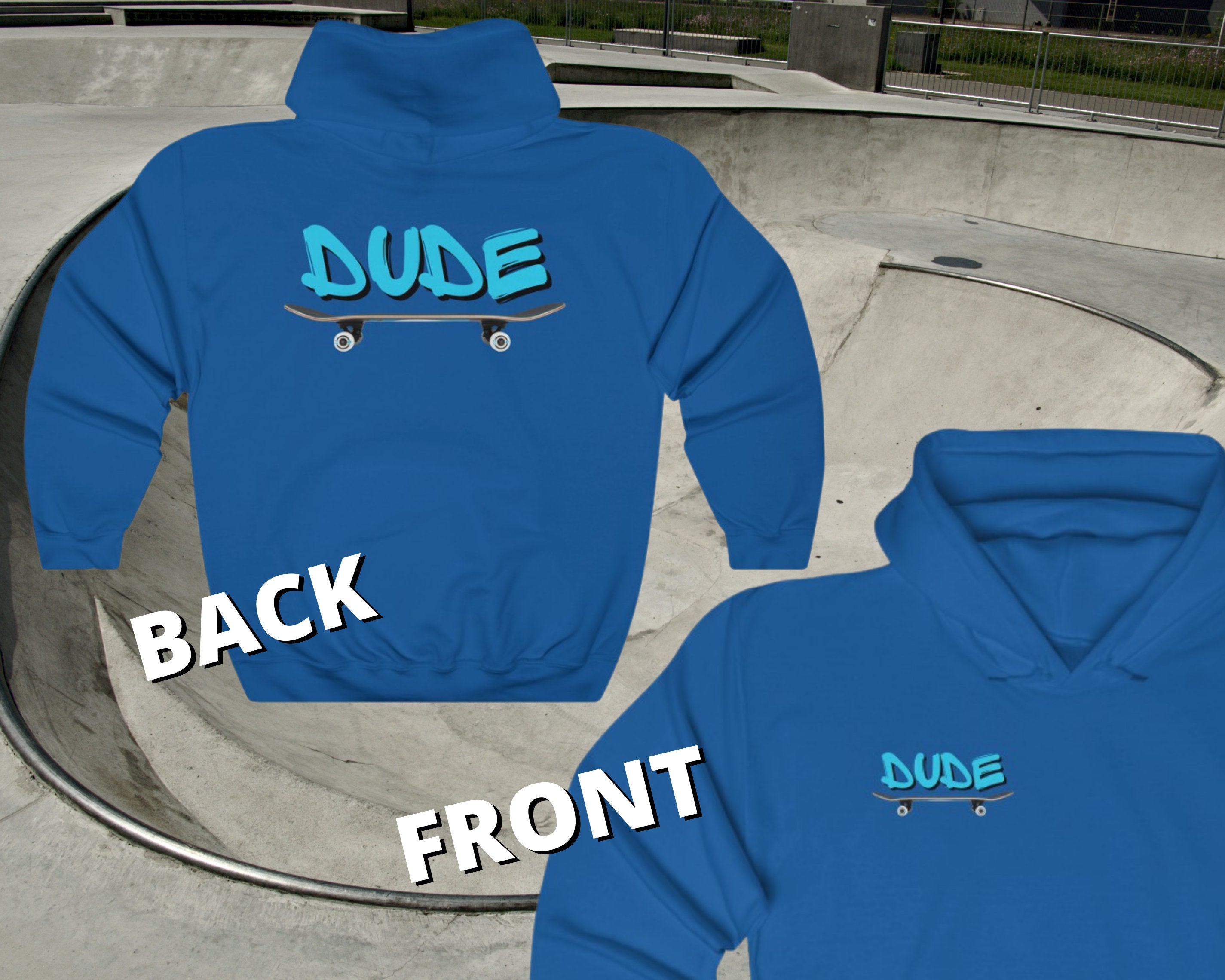 DUDE Skateboard Hoodie Regalo para patinador skateer skate Etsy España