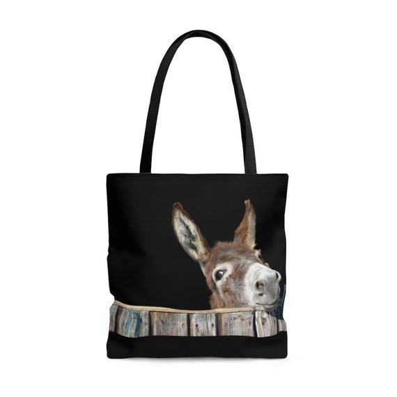 Smiling DONKEY Bag Funny Donkey Tote Cute Donkey Purse Beach Tote