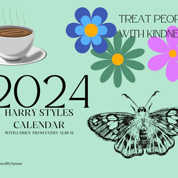 Harry Styles 2024 Calendar Digital Etsy