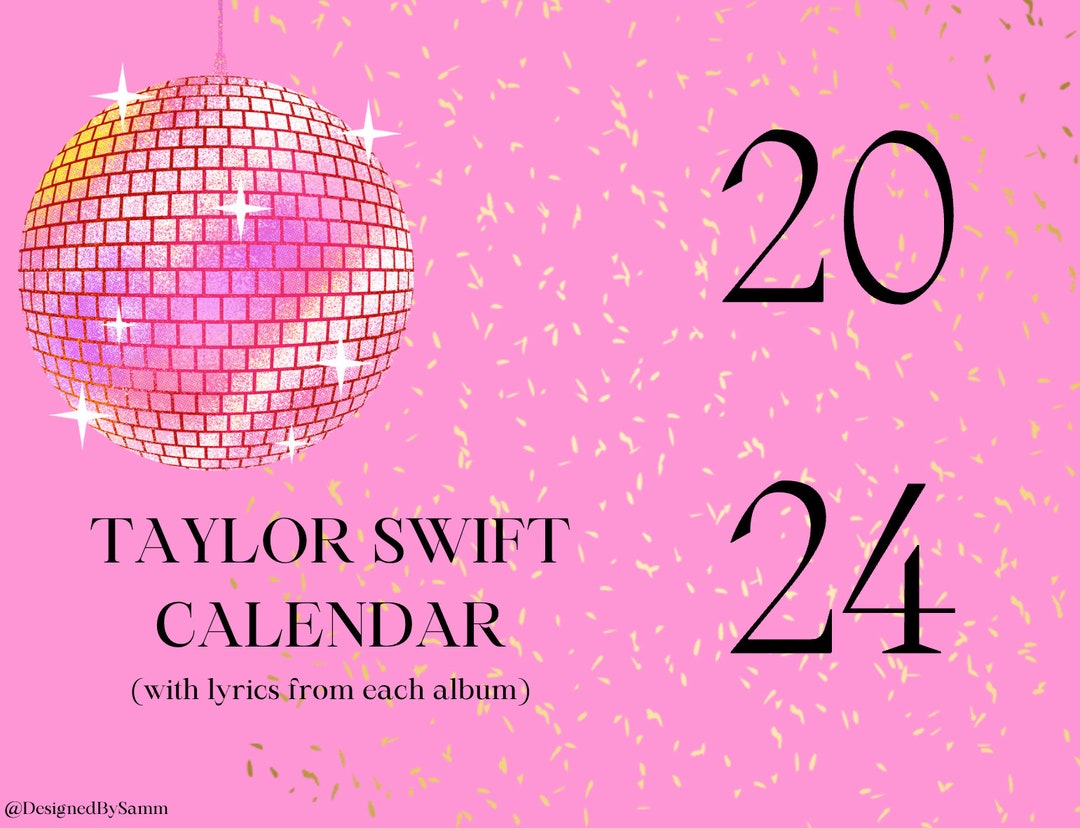 Taylor Swift 2024 Digital Calendar, Taylor Swift Printable Calendar Taylor Swift 2024 Digital Calendar, Taylor Swift Printable Calendar