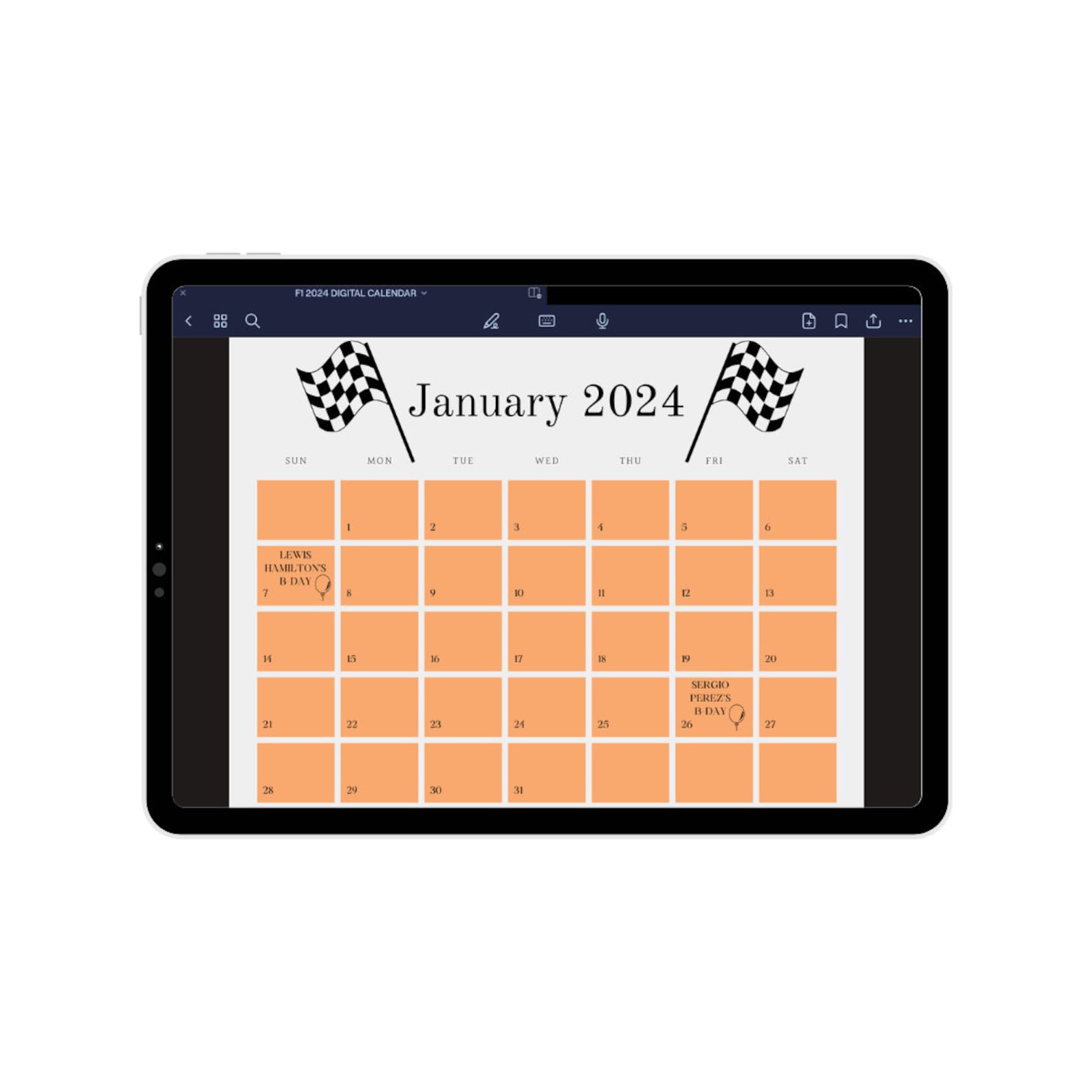 Formula 1 2024 Calendar, F1 Printable 2024 Calendar, Digital F1 Planner