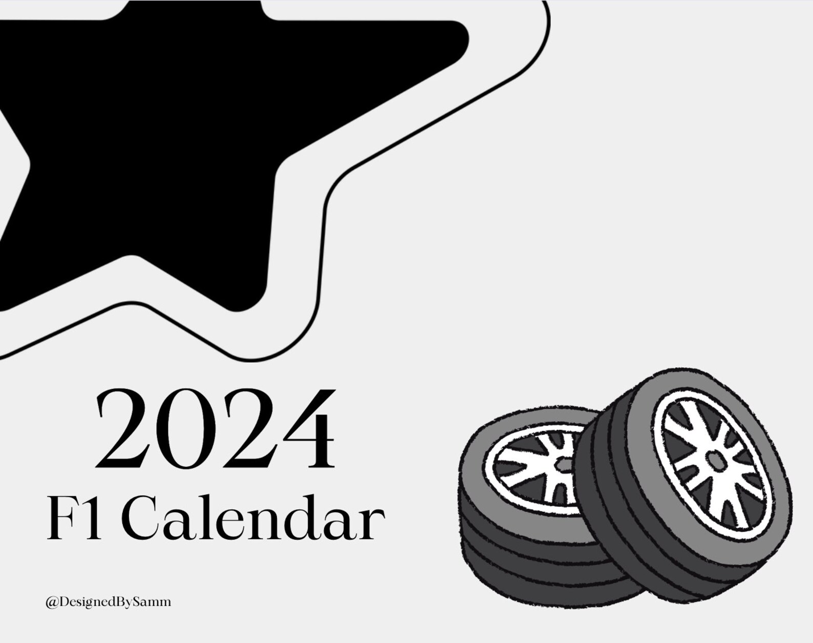 Formula 1 2024 Calendar, F1 Printable 2024 Calendar, Digital F1 Planner, Digital F1 Calendar