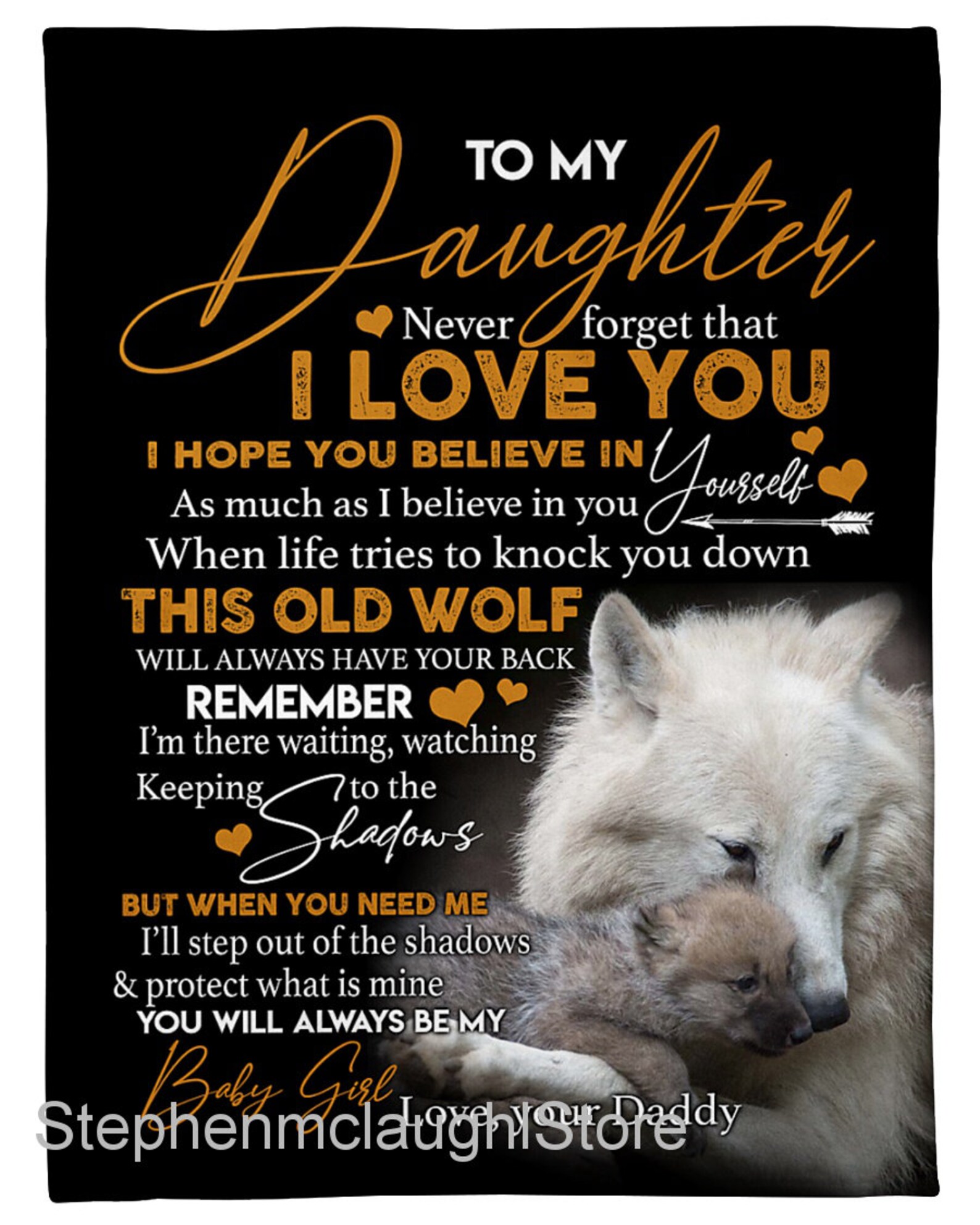 Personalized To My Daughter Love From Mom Wolf Blanket Gifts Etsy