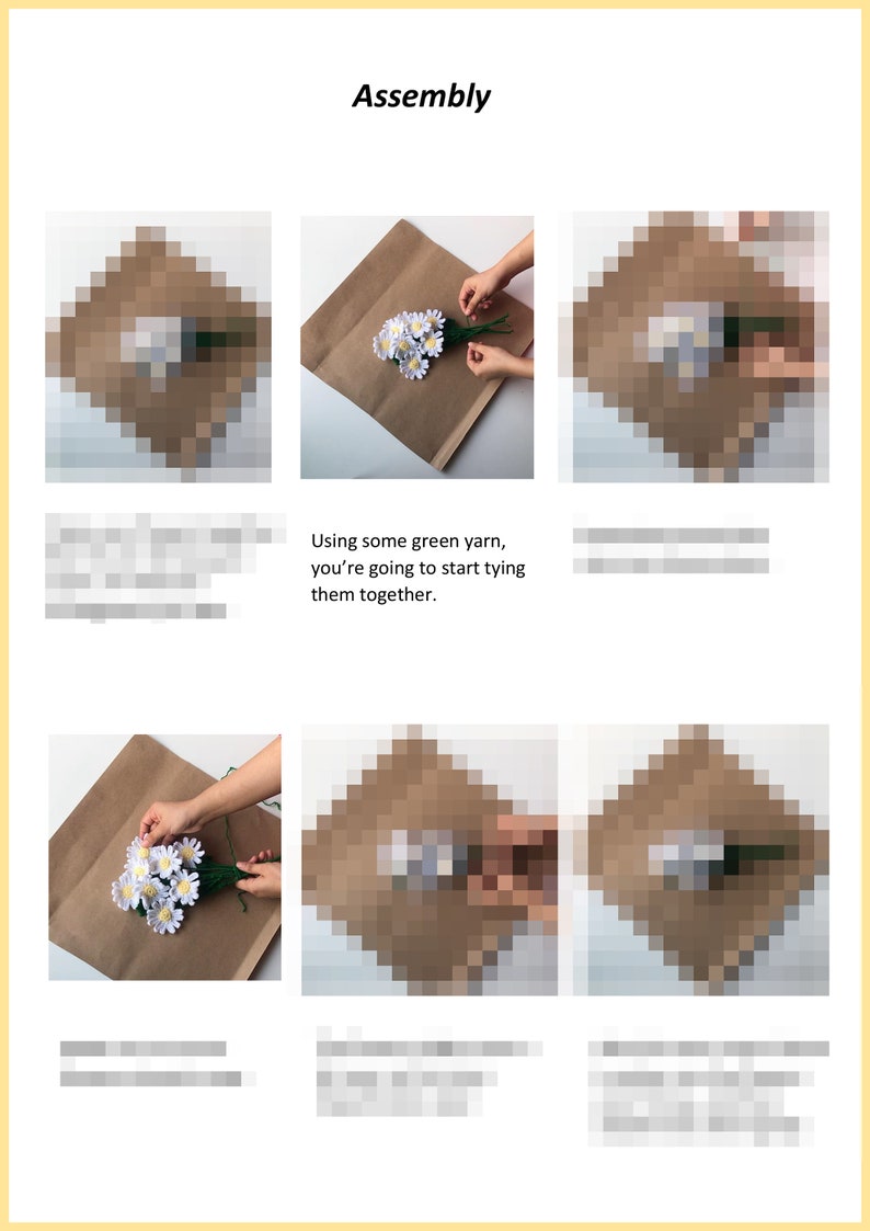 Crochet Daisy Bouquet Pattern Crochet Flowers Daisy Crochet Etsy