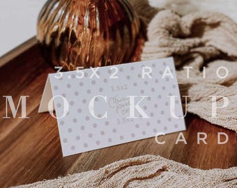 Neutral Wedding Reception Place Card Mockup, Program Mock Up, Placecard Wedding Card, Instant Download Card, Smart Object 008