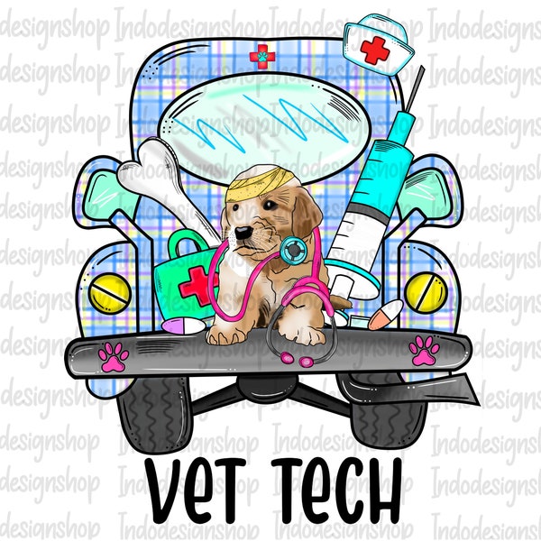 Vet tech truck png, Veterinary Tech sublimation design and digital download, Vet tech sublimation png, Vet tech png