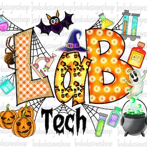 Lab tech Halloween png, Spooky Lab tech png, Lab Halloween png, Halloween Laboratory technician png sublimation design and digital download