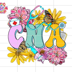 Spring CNA png, Summer cna png, CNA life sublimation design, CNA png, Nurse shirt png, Floral cna png design, cna appreciation week 2025