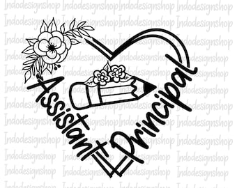 Assistant Principal SVG PNG, Spring Assistant principal svg png, Floral School Staff Gift (Digital Download)