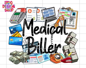 Medical biller png, Medical biller sublimation design, Medical biller life png, Medical billing and coding png sublimation design