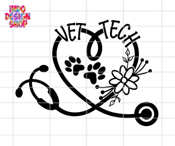Veterinary Tech svg png, Vet tech svg png, Floral vet tech svg png, Veterinary technician svg png, Gift for vet tech svg png