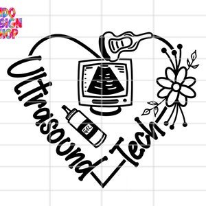 Técnico de ultrasonido SVG PNG, archivo SVG de técnico de ultrasonido floral para cricut, ultrasonido svg png, sonografía svg png, sonógrafo svg png