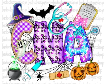 CNA Halloween png, Halloween certified nursing assistant sublimation design and digital download, Halloween nurse png, Spooky nurse png