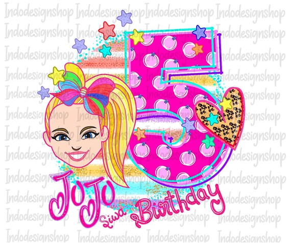 Jojo Siwa Inspired 5th Birthday Png Jojo Siwa Fifth Birthday | Etsy