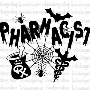 Pharmacy tech Halloween svg, Spooky Pharmacist svg, Halloween pharmacy svg png, Halloween Pharmacist svg png, Pharmacy tech svg