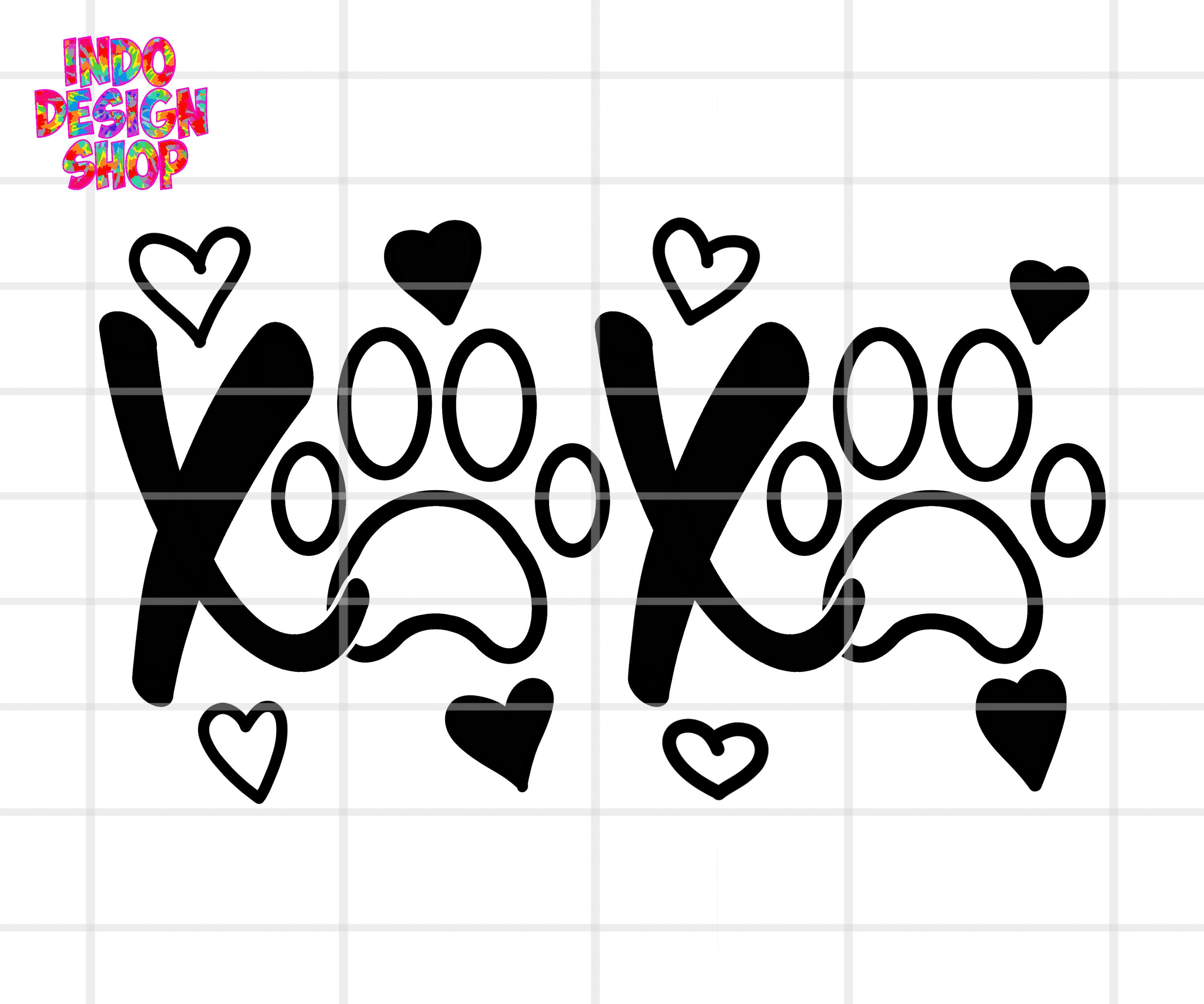 Xoxo Paw Prints Svg Png, Valentine's Day Paw Prints Svg Png, Valentine ...