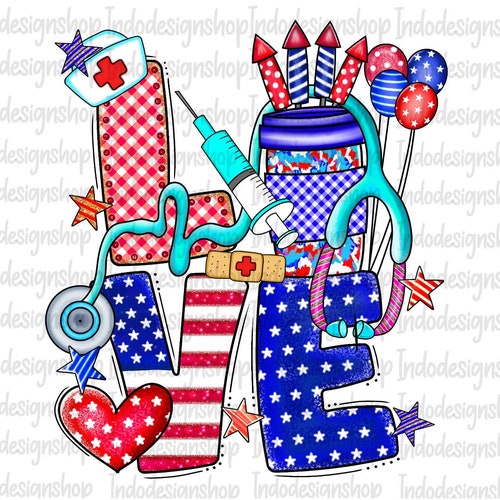 Nurse 4th July Png 4th July Nurse Png Sublimation Design and - Etsy