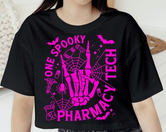 Halloween pharmacy tech svg png, Halloween Pharmacy crew shirt svg, Pharmacy squad sublimation png, Spooky Pharmacist shirt pink svg png