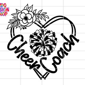 Cheer coach svg, Cheer coach svg png, Floral cheer coach svg file for cricut, Cheer coach shirt design, Cheer coach cricut silhouette files