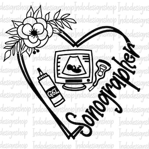 Sonographer svg, Floral Sonographer svg file for circut, Sonographer svg png,  Sonography svg